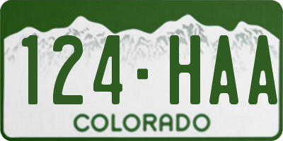 CO license plate 124HAA