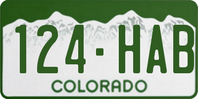 CO license plate 124HAB
