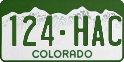 CO license plate 124HAC