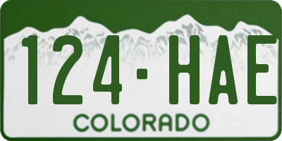 CO license plate 124HAE