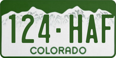 CO license plate 124HAF