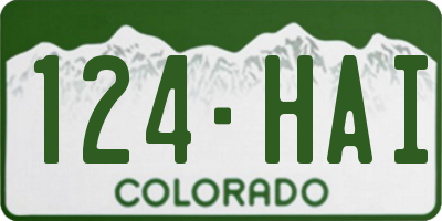 CO license plate 124HAI