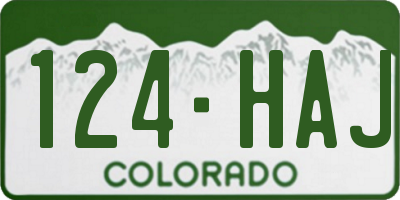 CO license plate 124HAJ
