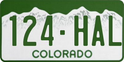 CO license plate 124HAL
