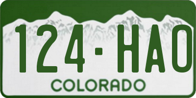 CO license plate 124HAO
