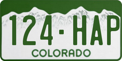 CO license plate 124HAP
