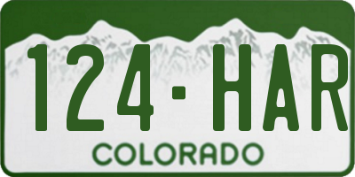 CO license plate 124HAR