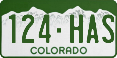 CO license plate 124HAS