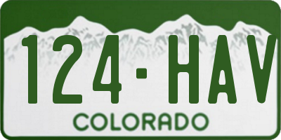 CO license plate 124HAV
