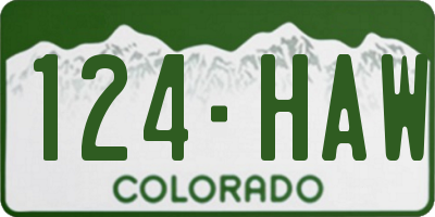 CO license plate 124HAW