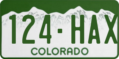 CO license plate 124HAX