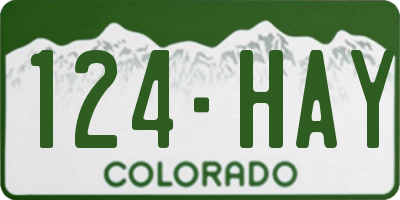 CO license plate 124HAY