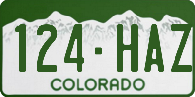 CO license plate 124HAZ