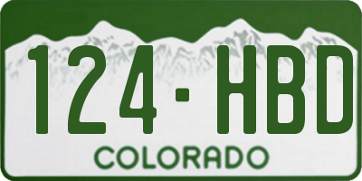 CO license plate 124HBD