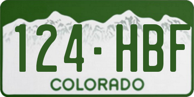 CO license plate 124HBF