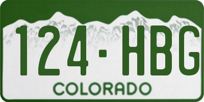 CO license plate 124HBG