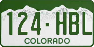 CO license plate 124HBL
