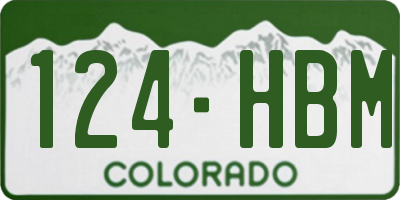 CO license plate 124HBM