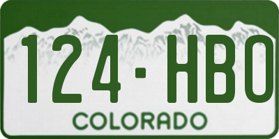 CO license plate 124HBO