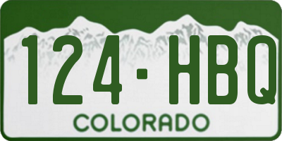 CO license plate 124HBQ
