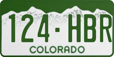 CO license plate 124HBR
