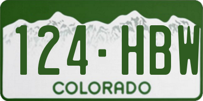 CO license plate 124HBW