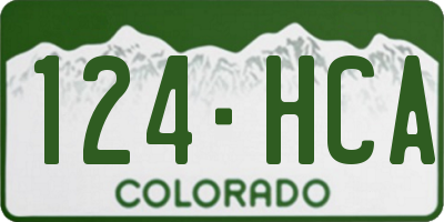 CO license plate 124HCA