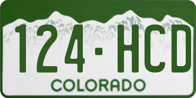 CO license plate 124HCD