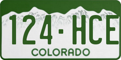CO license plate 124HCE