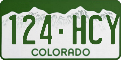 CO license plate 124HCY