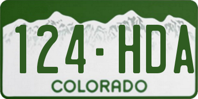 CO license plate 124HDA
