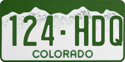 CO license plate 124HDQ