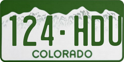 CO license plate 124HDU