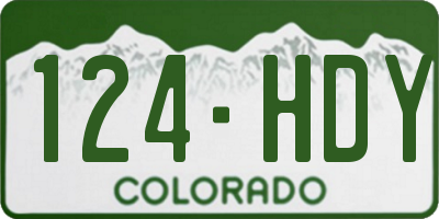 CO license plate 124HDY