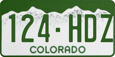 CO license plate 124HDZ