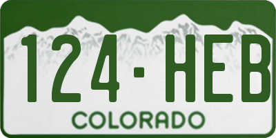 CO license plate 124HEB