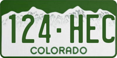CO license plate 124HEC