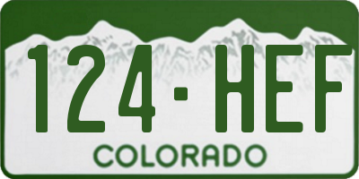CO license plate 124HEF