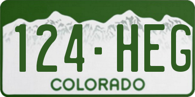 CO license plate 124HEG