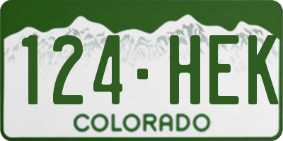 CO license plate 124HEK