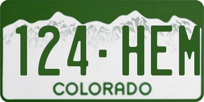 CO license plate 124HEM