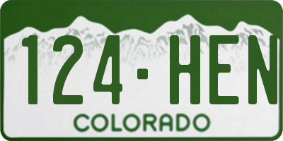 CO license plate 124HEN