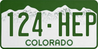 CO license plate 124HEP