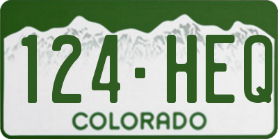 CO license plate 124HEQ