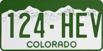 CO license plate 124HEV