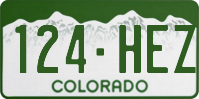 CO license plate 124HEZ