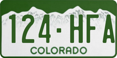 CO license plate 124HFA
