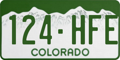 CO license plate 124HFE