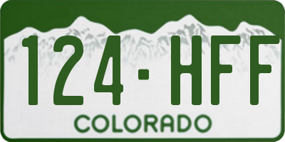 CO license plate 124HFF