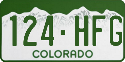 CO license plate 124HFG